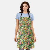 Tropische Vögel und Blumen Schürze (Getragen)