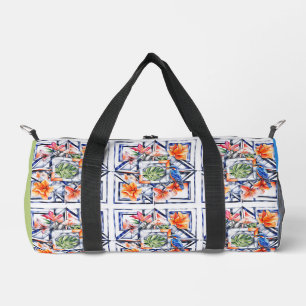 Tropische Vögel und Flora, Monogramm, Duffle Bag