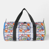 Tropische Vögel und Flora, Monogramm, Duffle Bag (Rückseite)