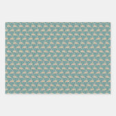 Tropische Vögel und Küstenstrand - Blues Geschenkpapier Set (Vorderseite 3)