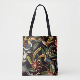 Tropische Vögel: Vintage Blätter und Blume Tasche