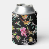 Tropische Vogelarten Blume: Wasserfarbmuster Dosenkühler (Kanne Vorderseite)