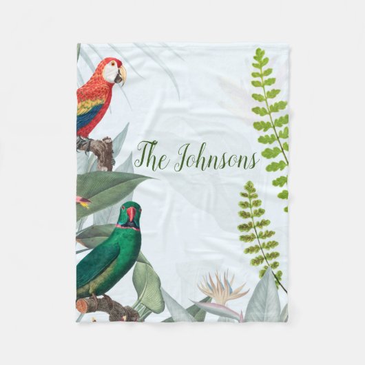 Tropische Vogelgewächse Fleecedecke (Vorderseite)