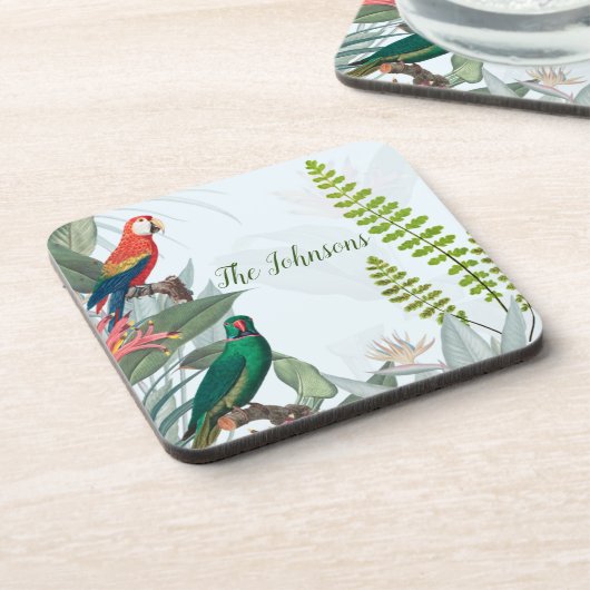 Tropische Vogelgewächse Getränkeuntersetzer (Linke Seite)