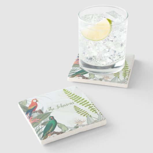 Tropische Vogelgewächse Steinuntersetzer (Seitenansicht)