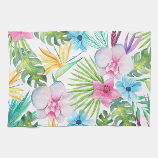 Tropische Vogelkunst Geschirrtuch (Horizontal)