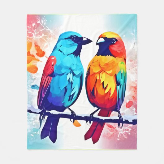 Tropische Vogelliebhaber Fleecedecke (Vorderseite)