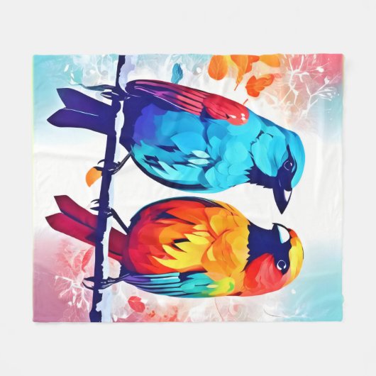 Tropische Vogelliebhaber Fleecedecke (Vorderseite (Horizontal))