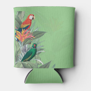 Tropische Vogelsittiche All-over-Print-Papeln könn Dosenkühler