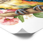 Tropische Vogelwandkunst mit Blume Poster (Ecke)