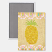 Tropische Volkskunst Ananas Magnet (Vorderseite/Rückseite)