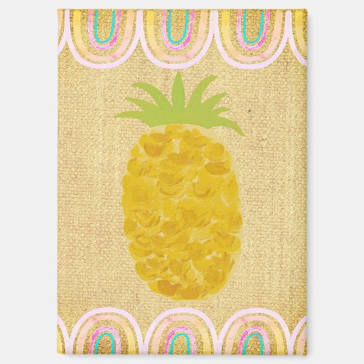 Tropische Volkskunst Ananas Magnet (Vorderseite)