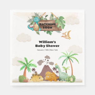Tropische Vulkan-Schlüpfende-Dinosaurier-Baby-Part Serviette