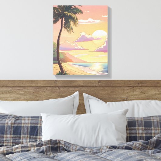 Tropische Wall Kunst - Paradies Zuhause bringen Leinwanddruck (Insitu (Schlafzimmer))