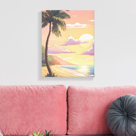 Tropische Wall Kunst - Paradies Zuhause bringen Leinwanddruck (Insitu (Wohnzimmer))