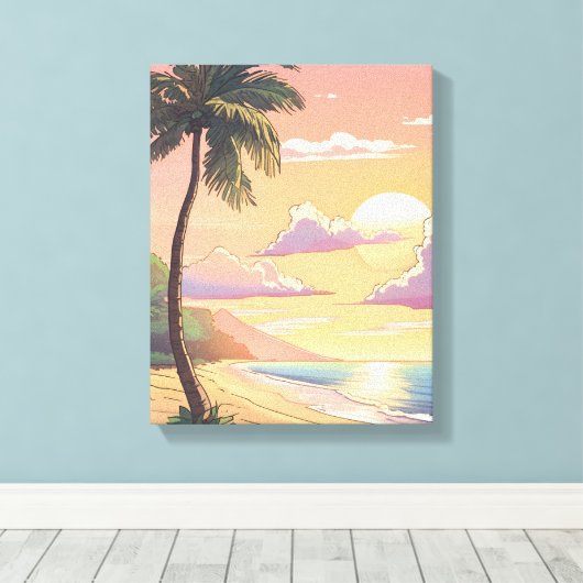 Tropische Wall Kunst - Paradies Zuhause bringen Leinwanddruck (Insitu (Holzboden))