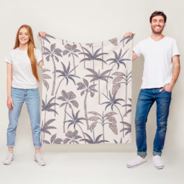 Tropische Wärme: Botanische Palm Desert Oase Fleecedecke