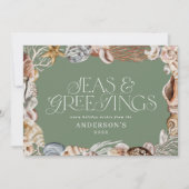 Tropische warme Weihnachtssee Grüße grün Feiertagskarte (Vorderseite)