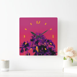 Tropische Wärmepalme Trees nummerierte Wall-Uhr Quadratische Wanduhr