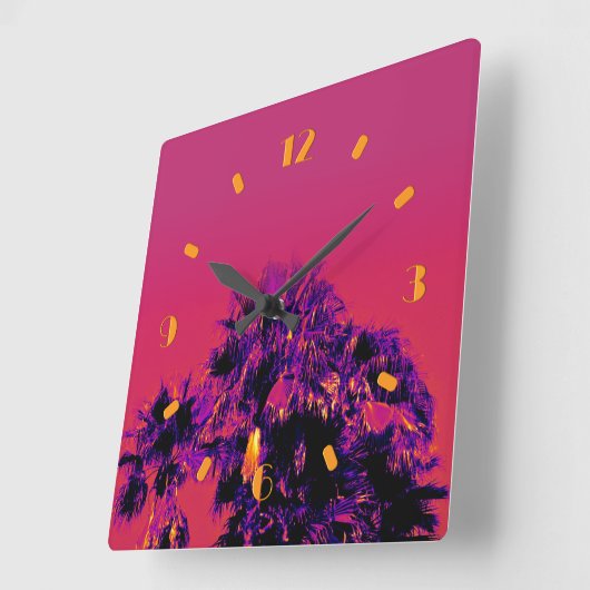 Tropische Wärmepalme Trees nummerierte Wall-Uhr Quadratische Wanduhr (Winkel)
