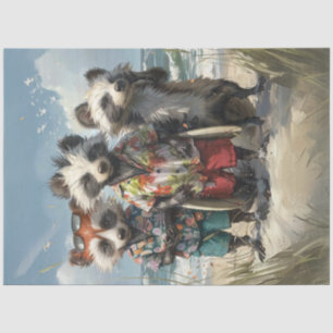 Tropische Waschbären-Surf-Truppe Decoupage Seidenpapier