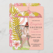 Tropische Wäsche-Duscheredhead-Braut Einladung (Vorne/Hinten)