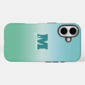 Tropische Wasser Gradient Monogramm Name Case-Mate iPhone Hülle (Rückseite (Horizontal))