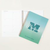 Tropische Wasser Gradient Monogramm Name Planer (Anzeige)