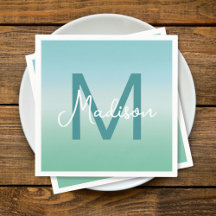 Tropische Wasser Gradient Monogramm Name