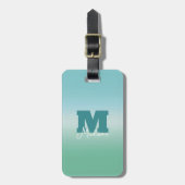 Tropische Wasser Gradienten Monogramm Name Gepäckanhänger (Vorderseite vertikal)