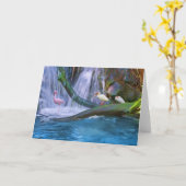 Tropische Wasserfall-Anmerkungs-oder Gruß-Karte Karte (Gelbe Blume)