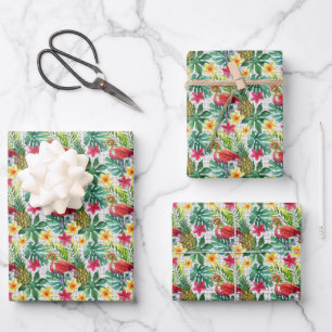 Tropische Wasserfarbe Geschenkpapier Set