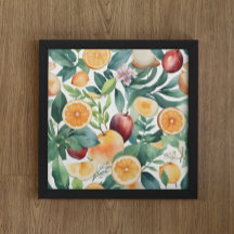 Tropische Wasserfarbe Harmonie von Obst und Blätte