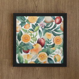 Tropische Wasserfarbe Harmonie von Obst und Blätte Poster