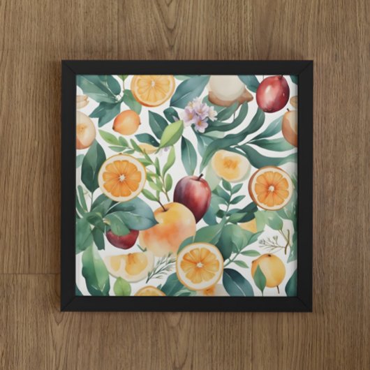 Tropische Wasserfarbe Harmonie von Obst und Blätte Poster