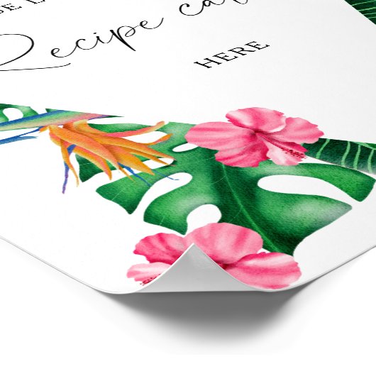 Tropische Wasserfarbe - Ihre Rezeptkarte hier Poster (Ecke)