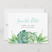 Tropische Wasserfarbe, ohne Foto Save the Date (Vorderseite)