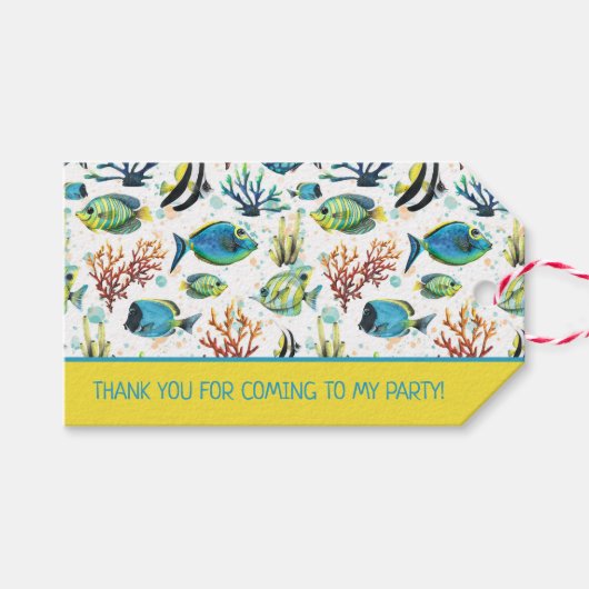 Tropische Wasserfarbe Personalisiert Geschenkanhänger (Vorderseite (Horizontal))