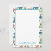 Tropische Wasserfarbe Personalisiert Mitteilungskarte (Vorderseite)