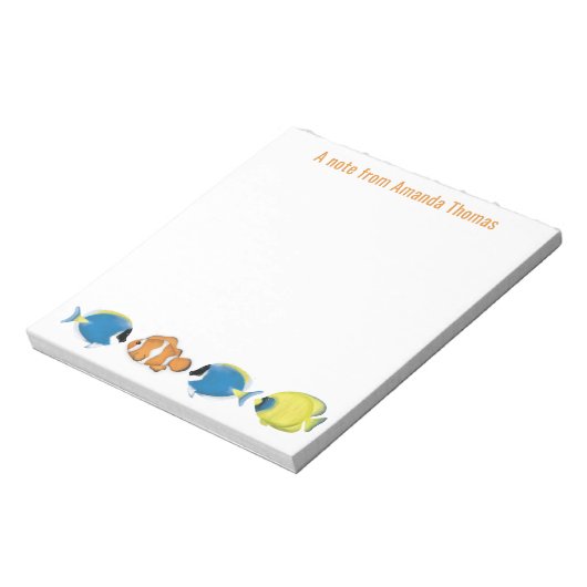 Tropische Wasserfarbe Personalisiert Notizblock (Rotiert)