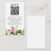 Tropische Wasserfarbe QR Rosa Flamingo UAWG Begleitkarte (Vorne/Hinten)