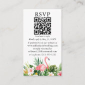 Tropische Wasserfarbe QR Rosa Flamingo UAWG Begleitkarte (Vorderseite)