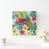 Tropische Wasserfarbe Quadratische Wanduhr (Zuhause)