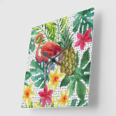 Tropische Wasserfarbe Quadratische Wanduhr (Winkel)