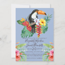 Tropische Wasserfarbe Toucan Virtual Wedding Einladung