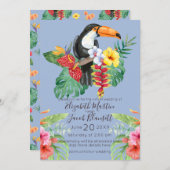 Tropische Wasserfarbe Toucan Virtual Wedding Einladung (Vorne/Hinten)