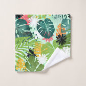 Tropische Wasserfarben Badhandtuch Set (Waschlappen)