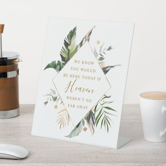 Tropische Wasserfarben-Blätter - Gedenkstätte für Sockelschild (In SItu)