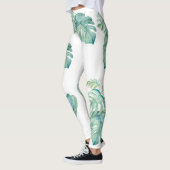 Tropische Wasserfarben, Blumen und Vegetation Leggings (Links)