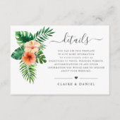 Tropische Wasserfarben Grüne Hochzeiten Begleitkarte (Vorderseite)